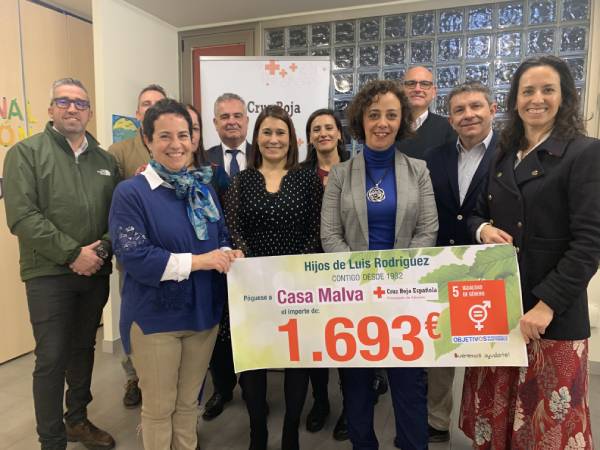 Hijos de Luis Rodríguez, S.A., (masymas supermercados) dona 1.683 euros a la Casa Malva